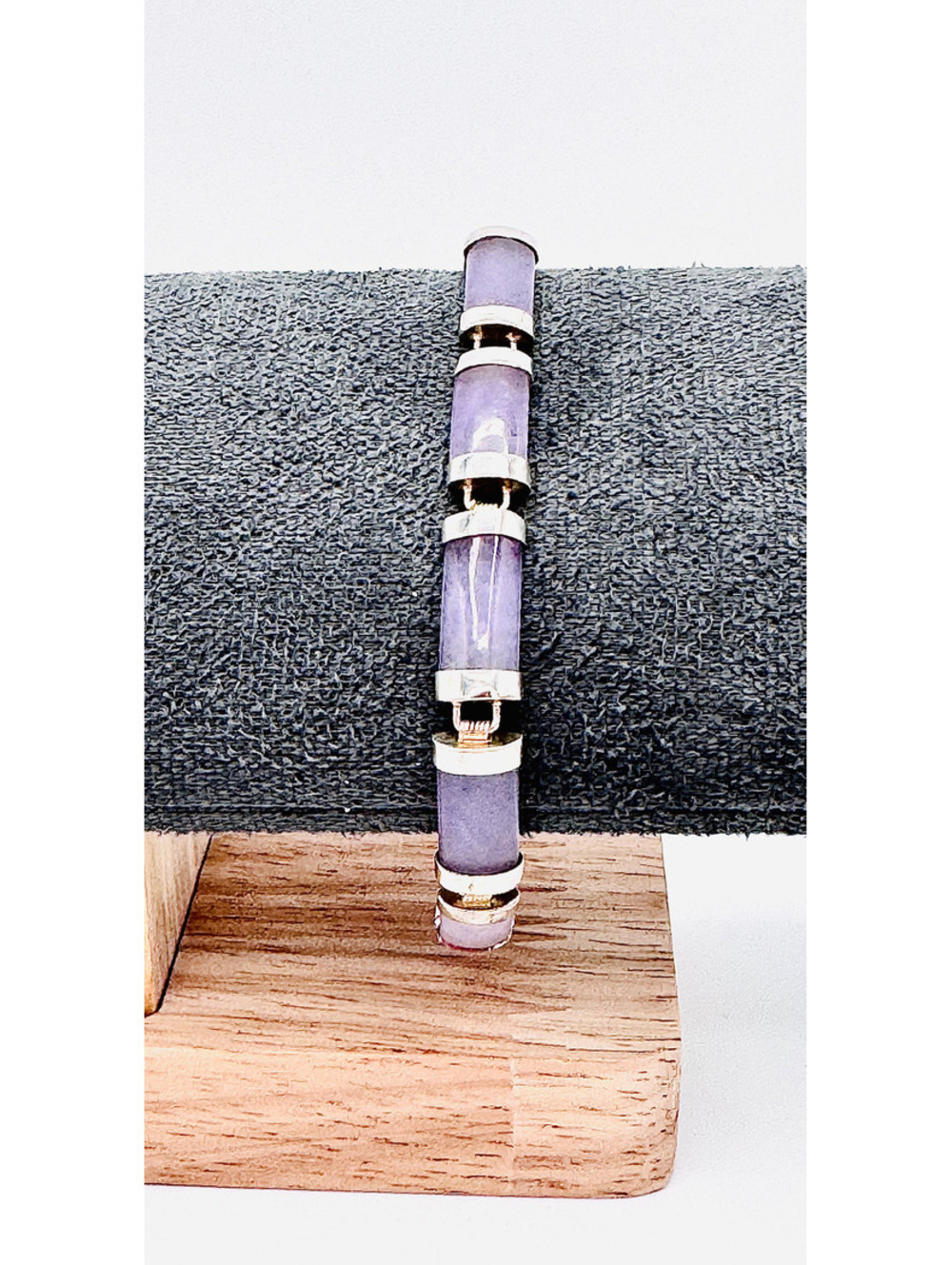 Sterling silver lavender jade tennis bracelet